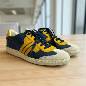 Tisza Compakt Sneakers Navy Blue and Gold Leather Men's Size 39 US 6